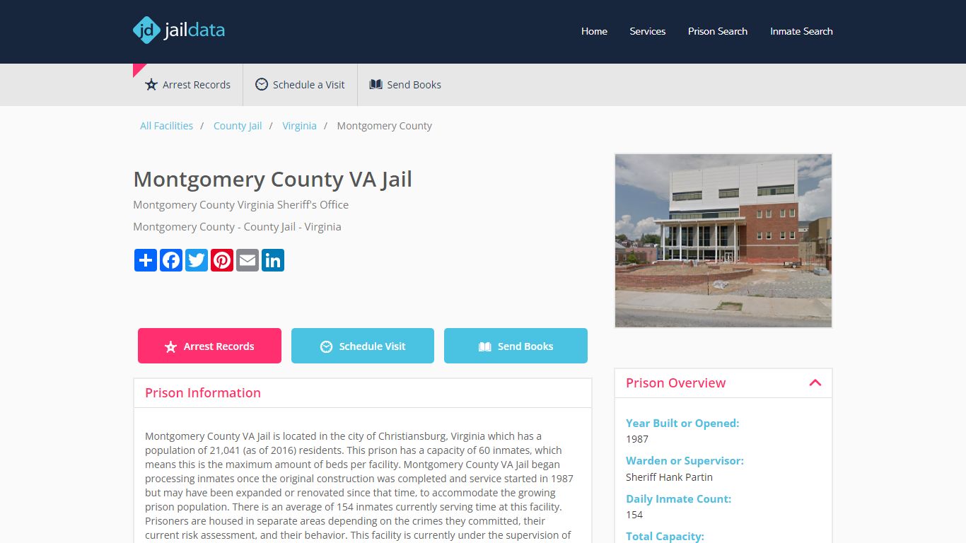 Montgomery County VA Jail Inmate Search and Prisoner Info ...